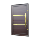 Ver imagem 1 de Porta Pivot.Alumínio Lamb.Evolution c/Pux.D.Elite Marrom Gold 216x120 Brimak