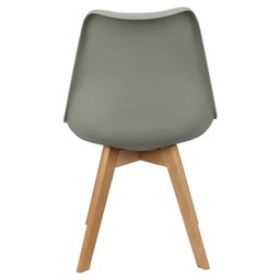 Kit 5 Cadeiras Charles Eames Leda Luisa Saarinen Design Wood Estofada Base Madeira - Cinza - 5