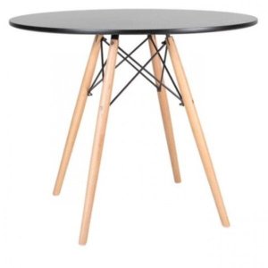 Mesa Redonda Infantil 60cm Tampo em MDF Pés em Madeira Eames Dsw