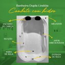 Ver imagem 4 de Banheira Dupla Lindóia Combate com Hidro em Acrílico - 1.40x1.10x0.40 - 127v