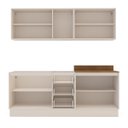 Ver imagem 5 de Cozinha Koya 4 Peças 200x214cm Armários Aéreos Balcões com 3 Gavetas e Rodapé Creme 250034