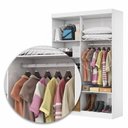 Ver imagem 3 de Guarda-Roupa Solteiro Turim 4 Portas 2 Gavetas Multimóveis CR35554 Branco/Cinamomo