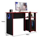 Ver imagem 5 de Mesa Escrivaninha para Computador Gamer Slim Preto/vermelho - Peternella