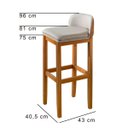 Ver imagem 4 de Banqueta Ônix Alta Estofada em Linho com Detalhe em Corino Marrom