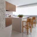 Ver imagem 6 de Banqueta Ônix Alta Estofada em Linho com Detalhe em Corino Marrom