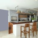 Ver imagem 7 de Banqueta Ônix Alta Estofada em Linho com Detalhe em Corino Marrom