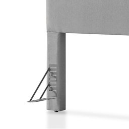 Cabeceira Cama Box King 1,93m Estofada Detalhe em Madeira Java Linho Cinza - 5