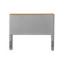 Cabeceira Cama Box King 1,93m Estofada Detalhe em Madeira Java Linho Cinza - 3