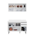 Ver imagem 3 de Kit de Cozinha Melissa 120cm 6 Portas 2 Gavetas com Tampo Branco Maderatto Móveis