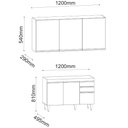 Ver imagem 2 de Kit de Cozinha Melissa 120cm 6 Portas 2 Gavetas com Tampo Branco Maderatto Móveis