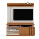 Ver imagem 1 de Home Rack Painel Goias Sala para Tv de 55 Polegadas Off White com Amendoa