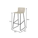 Ver imagem 3 de Conjunto 4 Banquetas Dubai Couro Sintético Base Aço Carbono com Encosto Marfim C&m Decor