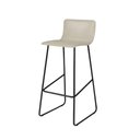Ver imagem 2 de Conjunto 4 Banquetas Dubai Couro Sintético Base Aço Carbono com Encosto Marfim C&m Decor