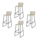 Ver imagem 1 de Conjunto 4 Banquetas Dubai Couro Sintético Base Aço Carbono com Encosto Marfim C&m Decor