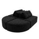 Ver imagem 1 de Sofá Modular Cielo 4 Lugares Design Orgânico Moderno 204cm Bouclê Preto - Montanari's Decor