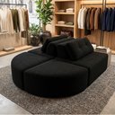 Ver imagem 3 de Sofá Modular Cielo 4 Lugares Design Orgânico Moderno 204cm Bouclê Preto - Montanari's Decor