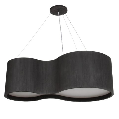 Pendente Lustre Madeira Violão 70cm - Preto