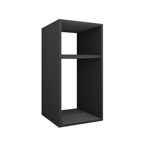 Mesa de Cabeceira Pequena 2 Nichos em Mdf Plancasa:preto Tx