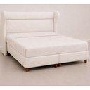 Ver imagem 1 de Cama Box com Cabeceira Queen Elegante Bouclé Off White - Sallar Home