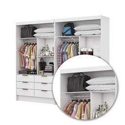 Closet Casal Duplo Sevilha 4 Portas Plus 12 Gavetas Carioca Móveis - 6