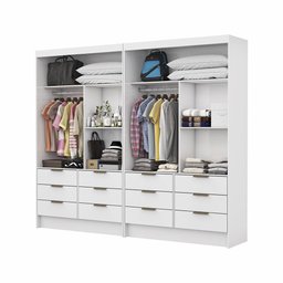 Closet Casal Duplo Sevilha 4 Portas Plus 12 Gavetas Carioca Móveis - 4