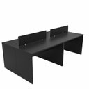 Ver imagem 1 de Estação de Trabalho 4 Lugares 140x60 Mesa para Escritório Netmobil - Preto