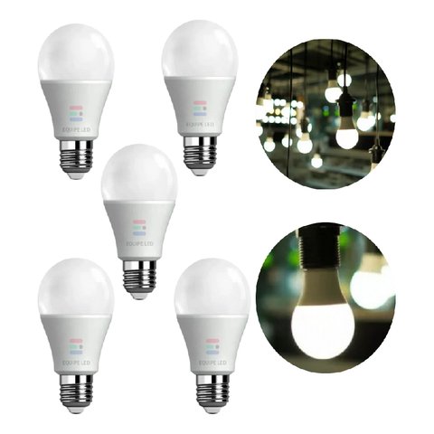 Kit 5 Lâmpadas Bulbo Led 15w Bivolt E27 Branco Frio e Quente