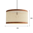 Ver imagem 5 de Luminária De Teto Pendente Madeira E Tela Rústica Japandi Rattan Ravena