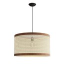 Ver imagem 1 de Luminária De Teto Pendente Madeira E Tela Rústica Japandi Rattan Ravena