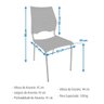 Cadeira Fixa Metal Versat Plastica para Escritório Escolas Recepção Preta - 6