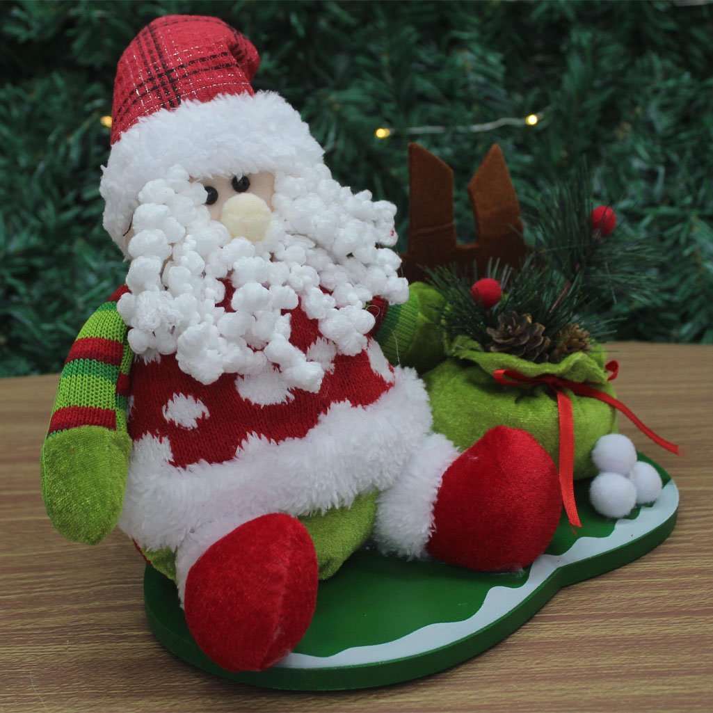 Decoração Boneco Natal Papai Noel Tecido Natalino 28cm - 3