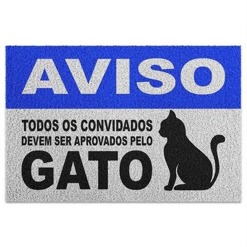 Tapete Capacho Aprovados Pelo Gato - 60 x 40cm