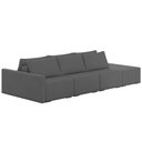 Ver imagem 1 de Sofá Ilha Modular com Puff para Sala Living 342cm Georgia K04 Linho Cinza Escuro - Mpozenato
