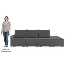 Ver imagem 5 de Sofá Ilha Modular com Puff para Sala Living 342cm Georgia K04 Linho Cinza Escuro - Mpozenato
