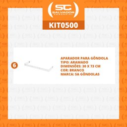 KIT - 6 aparador aramado em u 30x73cm Branco - Sa Gondolas - 2