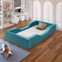 Ver imagem 1 de Cama Infantil Espumada Clara Premium Conforto Quarto da Criança Proteção Moderna Luxo Cor Verde
