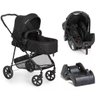Carrinho Napoli Preto com Bebe Conforto e Base Galzerano - 1