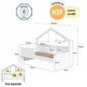 Ver imagem 7 de Cama Infantil Moldura Casinha com Colchão 0,88 x 1,88 Incluso Cor Branco