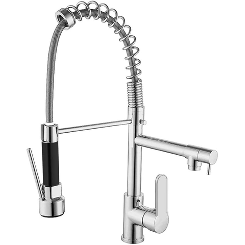 Torneira Cozinha Gourmet Monocomando Dupla com Spray Aço 304