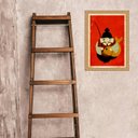 Ver imagem 2 de Quadro Moldura Dourada Ebisu Rei Pesca 24x18cm:com Vidro