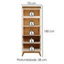 Ver imagem 3 de Cristaleira 4 Portas Vidro LED 180x70 cm Paraty Off White Amendoa Mobler