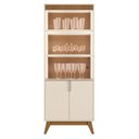 Ver imagem 1 de Cristaleira 4 Portas Vidro LED 180x70 cm Paraty Off White Amendoa Mobler