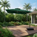 Ver imagem 1 de Ombrelone com Base 120L 3x3m Verde Sofisticado para Piscina e Hotel