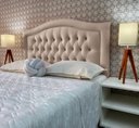 Ver imagem 2 de Cabeceira Queen 160 Cama Box Sophia Provençal Bege Corano com Pés Rbl