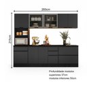 Ver imagem 2 de Armários de Cozinha Modulada com Tampo 260cm 5 Peças Etna Poliman Móveis