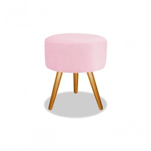 Puff Pé Palito Rosa Decoração De Sala Maquiagem Camarim