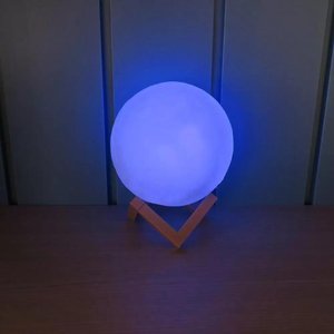 Luminaria 3d Lua Cheia Led 7 Cores Abajur Infantil Touch Luz