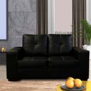 Ver imagem 2 de Sofá de Couro 2 Lugares Paris 164cm M06 Cor Preto 450 - ADJ DECOR