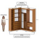 Ver imagem 3 de Guarda-Roupa Closet Modulado Roupeiro de Canto L sem Portas 6 Gavetas Versatille Yescasa