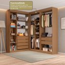 Ver imagem 4 de Guarda-Roupa Closet Modulado Roupeiro de Canto L sem Portas 6 Gavetas Versatille Yescasa